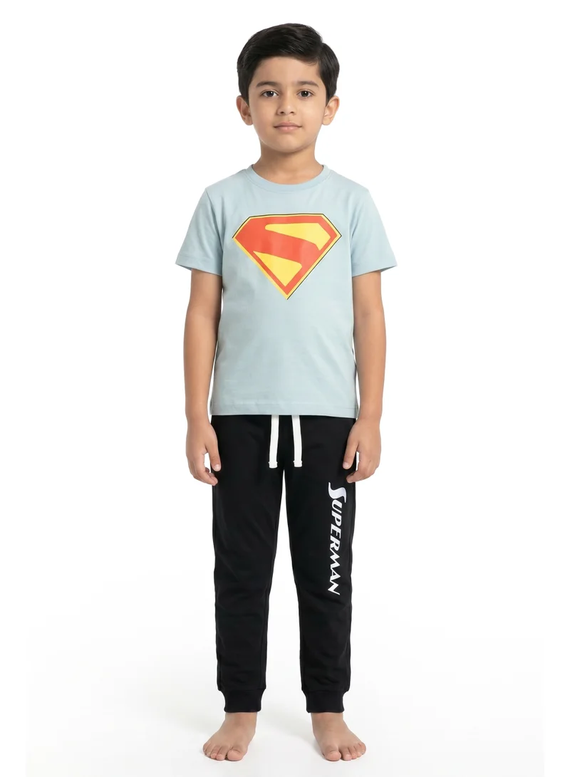 Warner Bros. Warner Bros. Superman Toddler Boys Pyjama Set – Cotton T-Shirt & Jogger Sleepwear Set