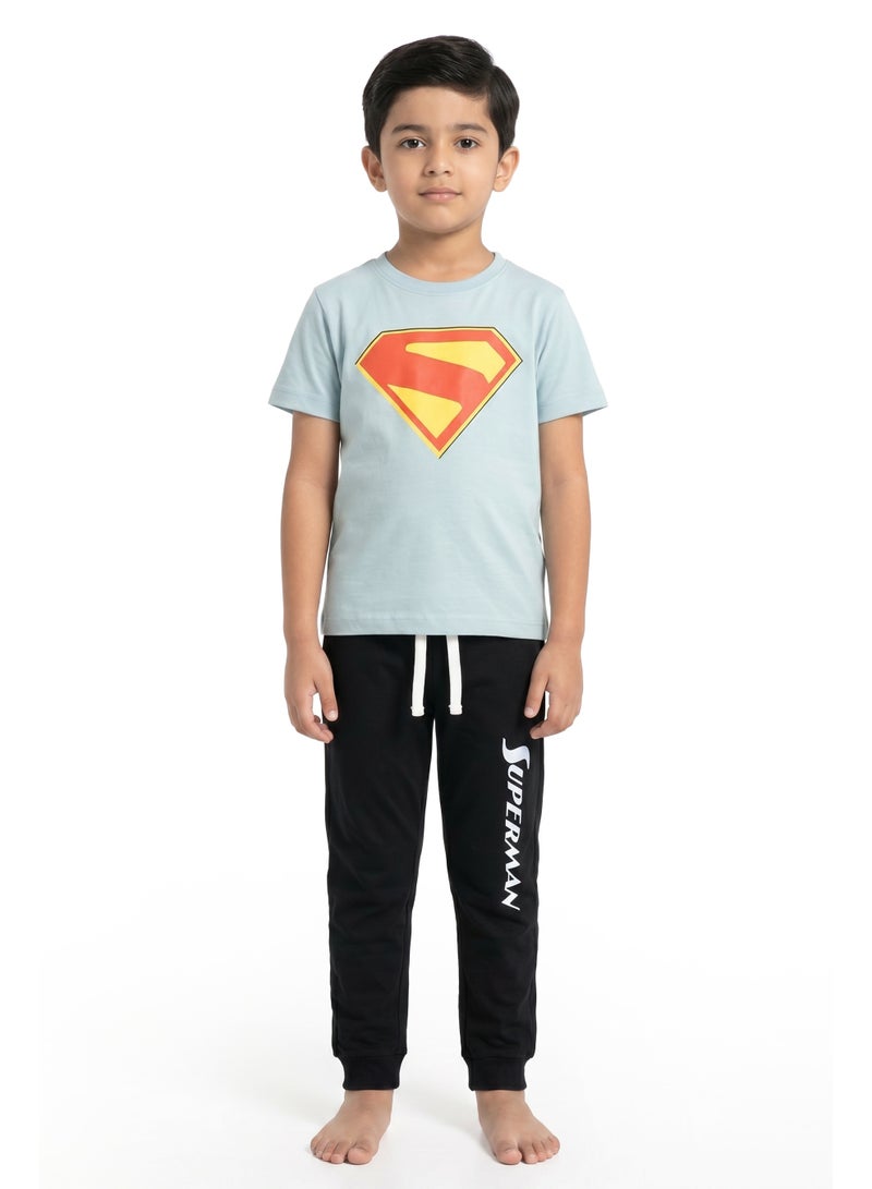 Warner Bros. Superman Toddler Boys Pyjama Set – Cotton T-Shirt & Jogger Sleepwear Set - Image 1
