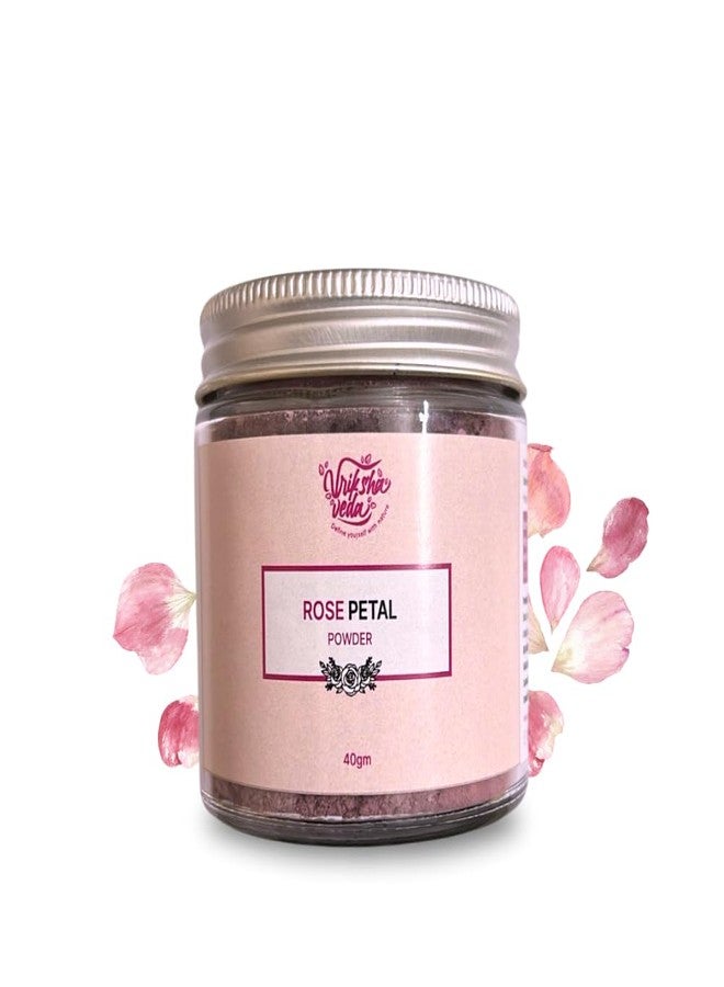 Vriksha Veda Rose Petals Powder 100% Natural Face Pack For Skin | Glow-Anti Ageing | Skin Glow | Skin Hydration-40gm - Image 1