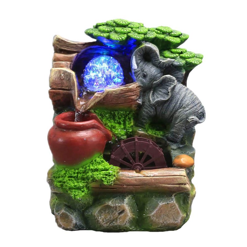 WAWLIVING WAWLIVING Tabletop Fountain Indoor Small Rockery Desktop Mountain Cascading Waterfalls with Rolling Ball Waterwheel for Gift and Decoration 