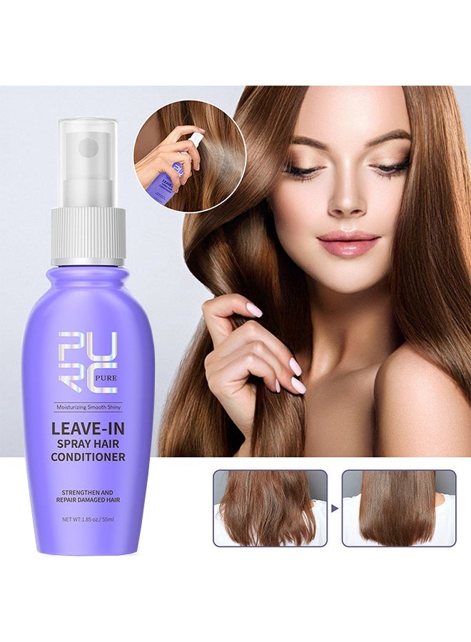PURC Leave-In Spray Hair Conditioner, with Coconut Oil Strengthen and Repair Damaged Hair Moisturizing Hydrating Smooth Shiny Hair Leave in Conditioner Straightening Hair Oil 55ml - Image 1
