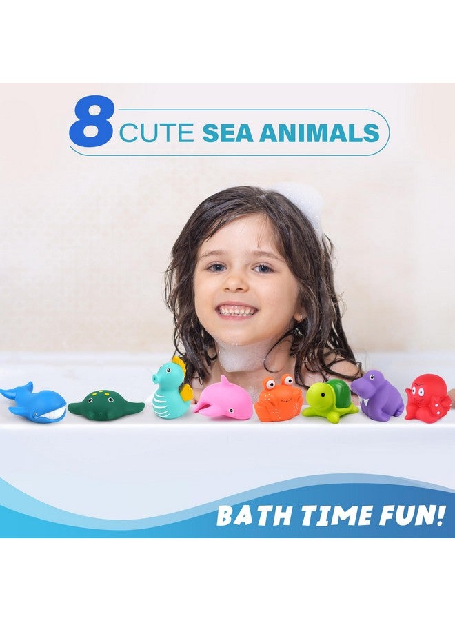 LotFancy Bath Toys For Kids Ages 1-3, Mold Free Bath Toys For Infants Toddlers, 8Pcs No Holes Ocean Sea Animal Bathtub Toys, Soft Baby Bath Tub Toys - Image 4