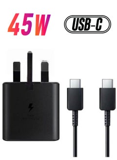 Super compatible Samsung UK Travel Adaptor (45W with USB type C Cable) Black  - Image 1