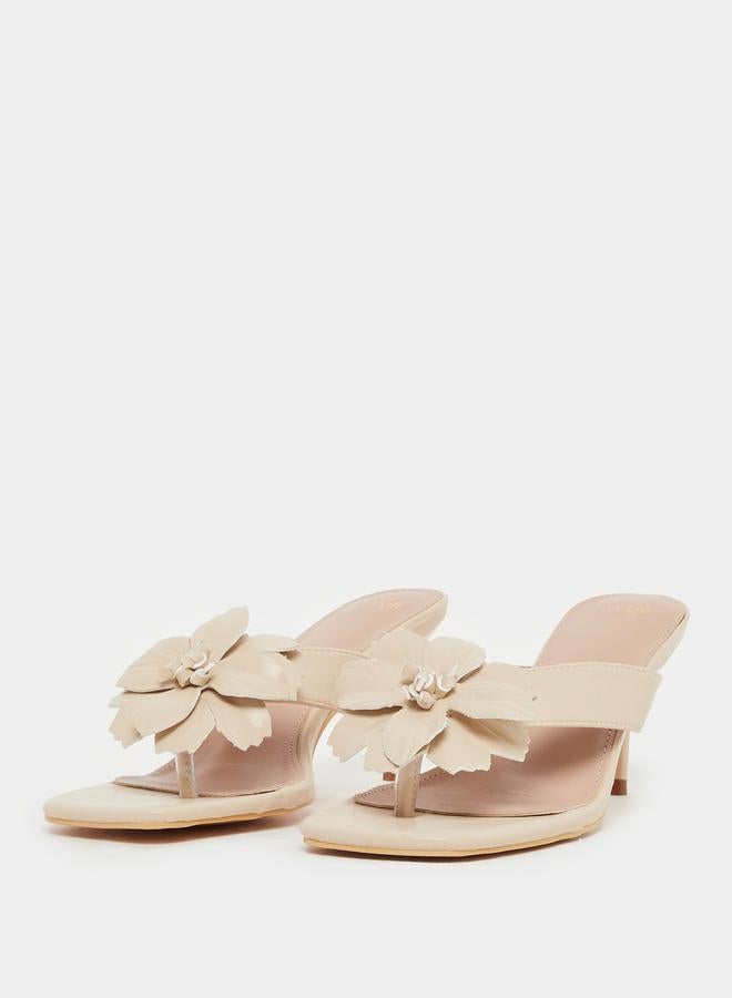 Styli Styli Flower Corsage Slip On Sandals  - Image 3