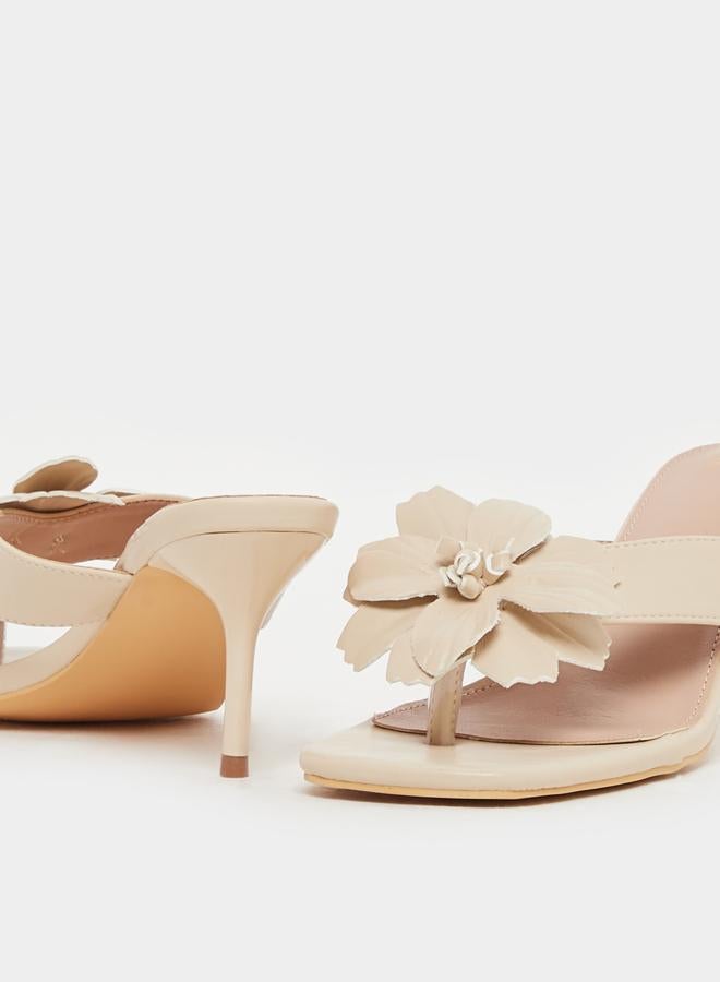 Styli Styli Flower Corsage Slip On Sandals  - Image 4
