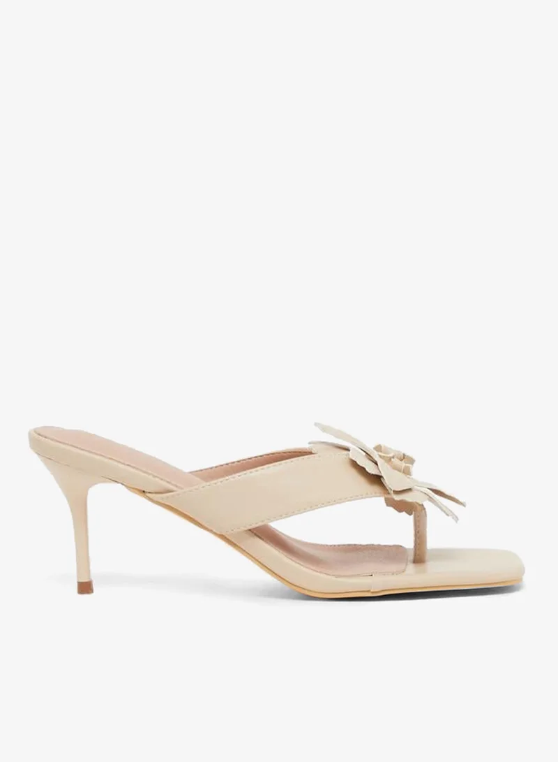 Styli Flower Corsage Slip On Sandals