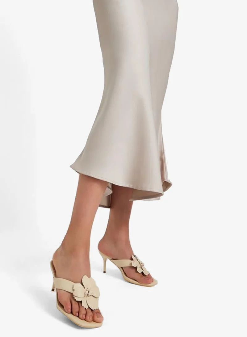 Styli Flower Corsage Slip On Sandals