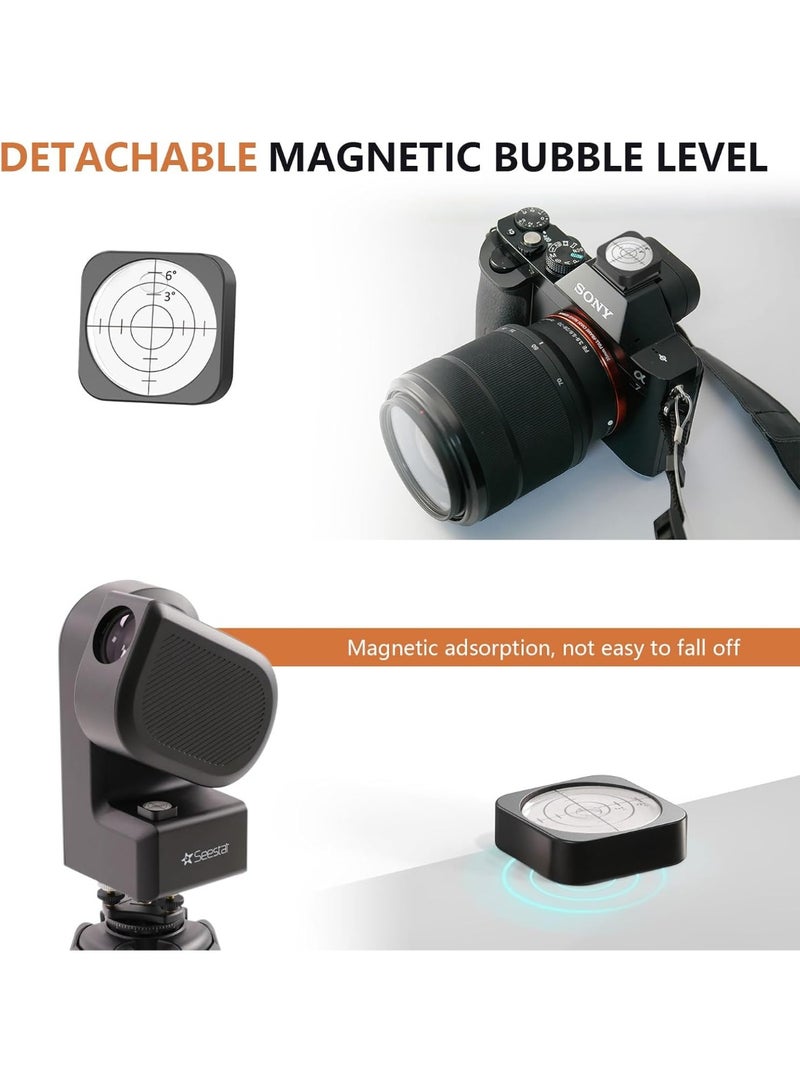 RAUBAY LB-01 Tripod Leveling Base – CNC Aluminum, ±6° Precision Adjustment, Detachable Magnetic Bubble Level, Universal 3/8" Mount, For Panoramic, Video Heads & Astronomical Telescopes - Image 3