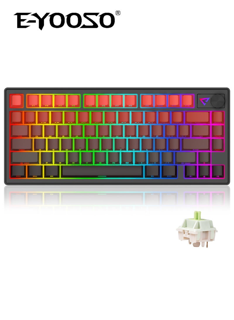 E-YOOSO Z-79 Pro Wireless Mechanical Keyboard, Full Aluminum CNC ,Hot Swappable Gasket Mount 75% Layout with Knob,BT/2.4G/USB-C, Support for Win/Mac（Red Gradient) - Image 1