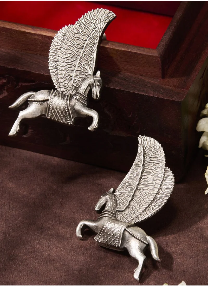 Priyaasi Contemporary Oxidised Unicorn Drop Earrings