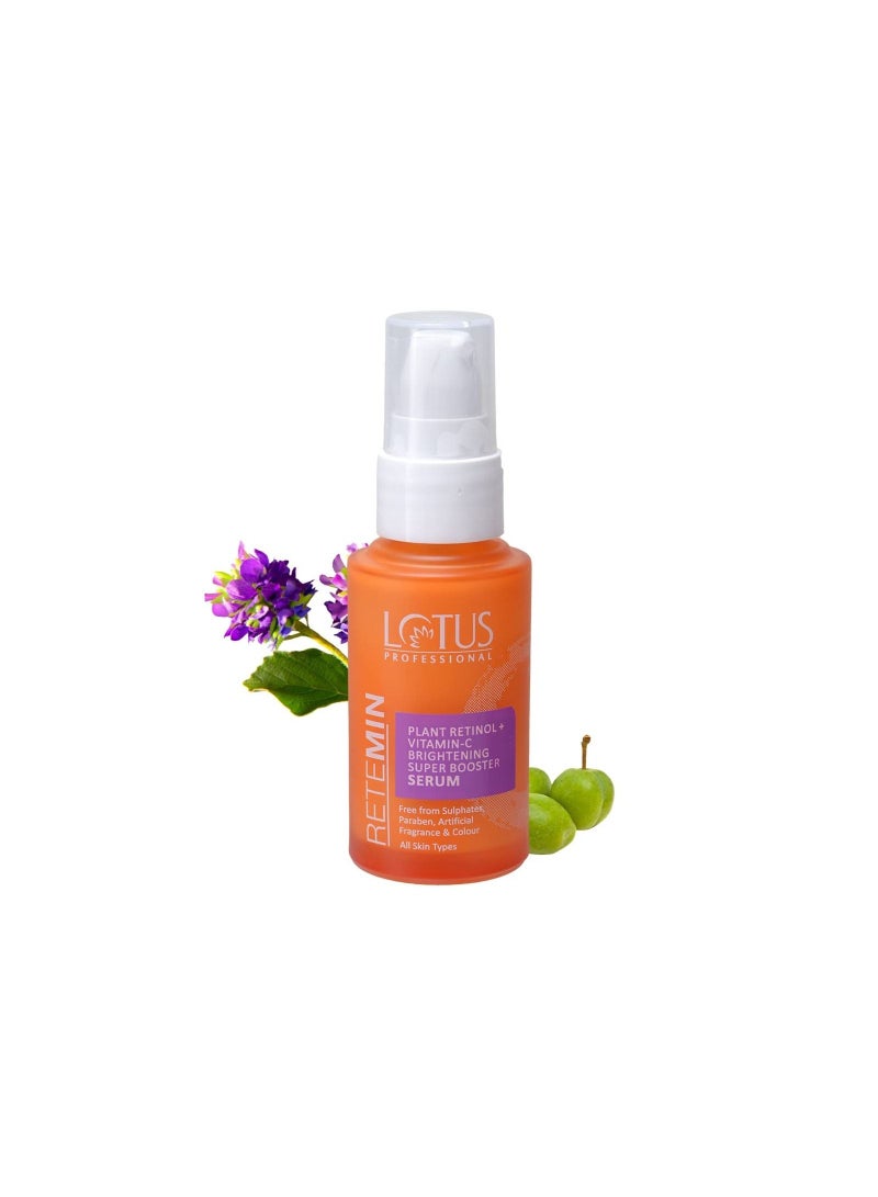 Lotus Professional Retemin Plant Retinol Vitamin C Brightening Super Booster Serum Whitening And Anti Ageing Acne Spots And Blemishes 30ml  - Image 1