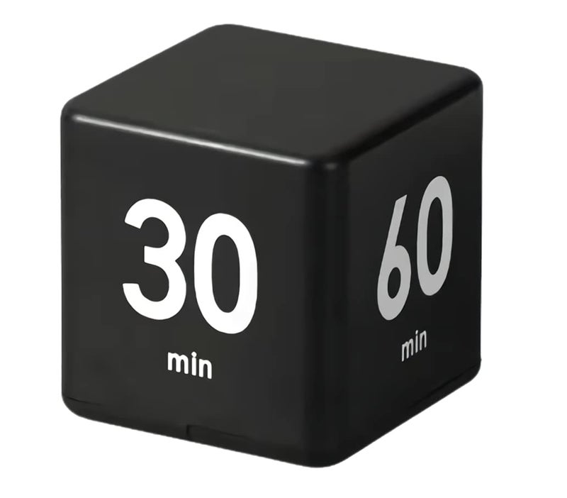 مؤقت فيليفيان المكعب للأطفال ADHD للإنتاجية والتمارين الرياضية مؤقت قلب للدراسة 15 20 30 60 دقيقة أسود
