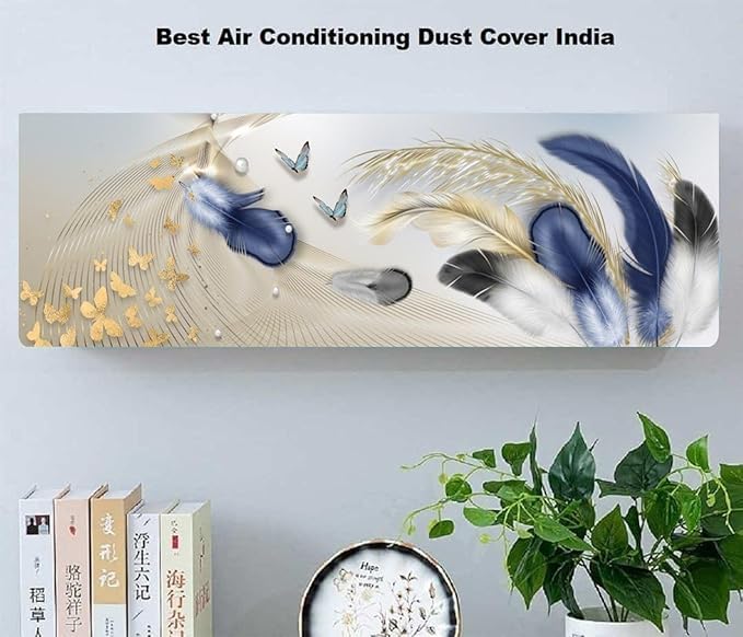 Ameedarshan Polyester Printed Air Conditioning Dust Cover Folding Designer Ac Cover For Indoor Split Ac 1.5 Ton (97X 31X 21 Cm ) (Butterflies) - Image 2