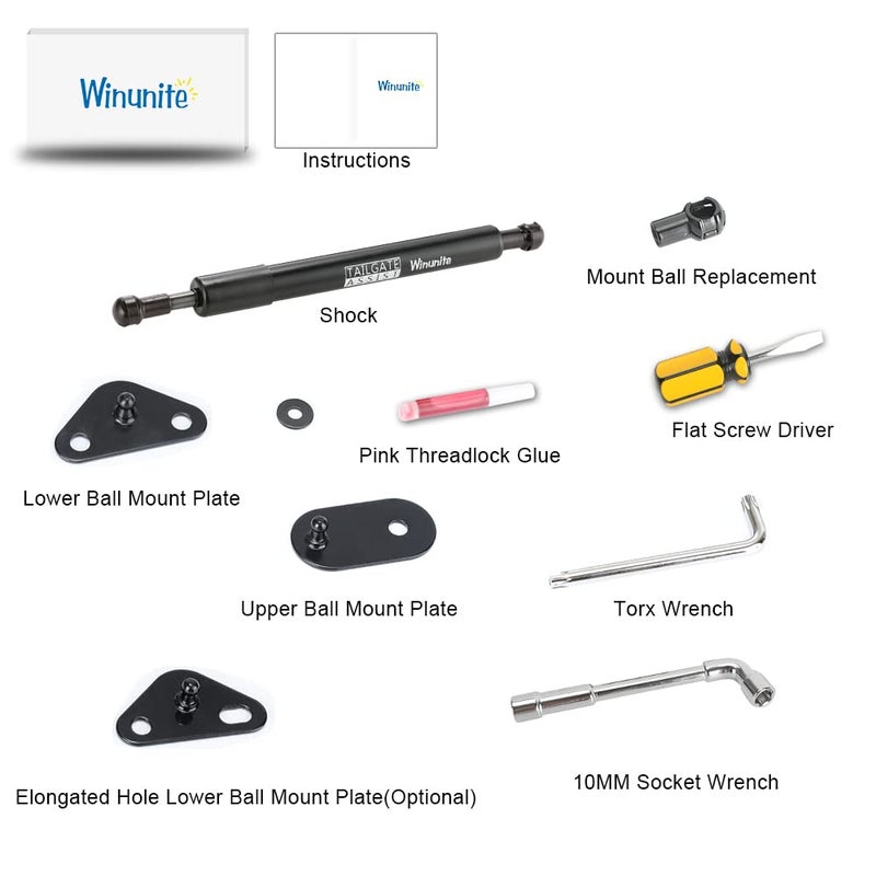 Winunite Compatible with 2015-2025 F150 Tailgate Assist â€“ Stainless Steel Material, Quiet Controlled Descent, No More Slamming Down, No Drill Bolt-On Installation with All Tools Included - Image 5