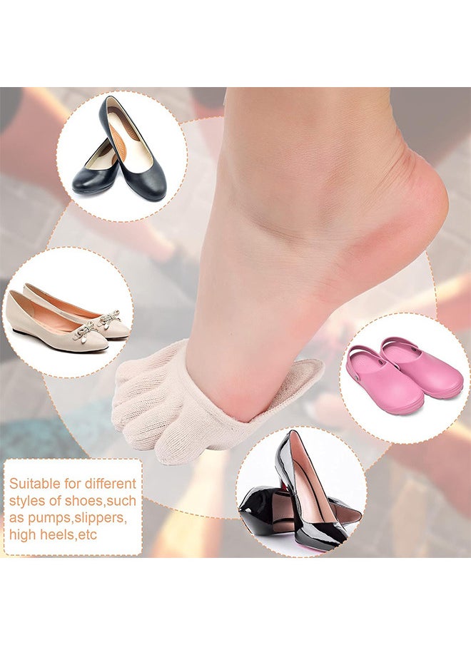 2 Pairs Toe Topper Socks - No Show Liner Socks Five Finger Half Socks Non-Slip Invisible Separated Socks