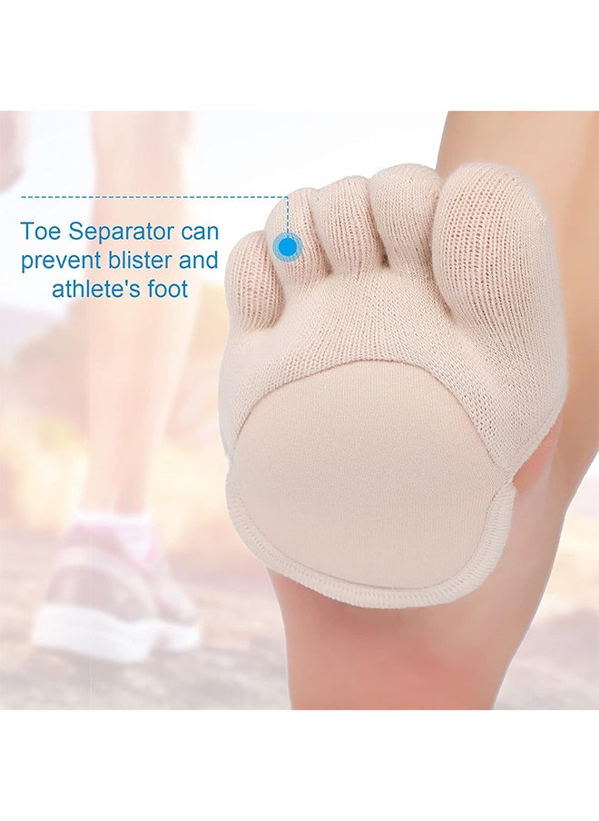 2 Pairs Toe Topper Socks - No Show Liner Socks Five Finger Half Socks Non-Slip Invisible Separated Socks