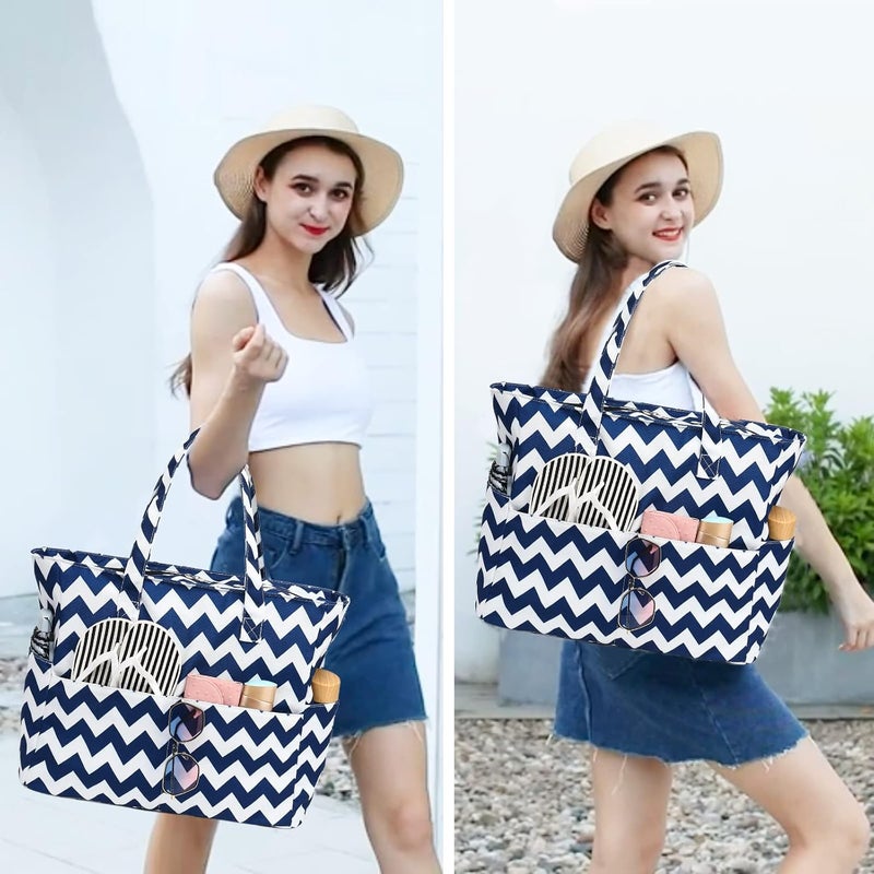 BLUBOON Waterproof Beach Tote Pool Bags for Women Ladies Extra Large Carry On Bag With Wet Compartment for Weekender Travel - Image 2