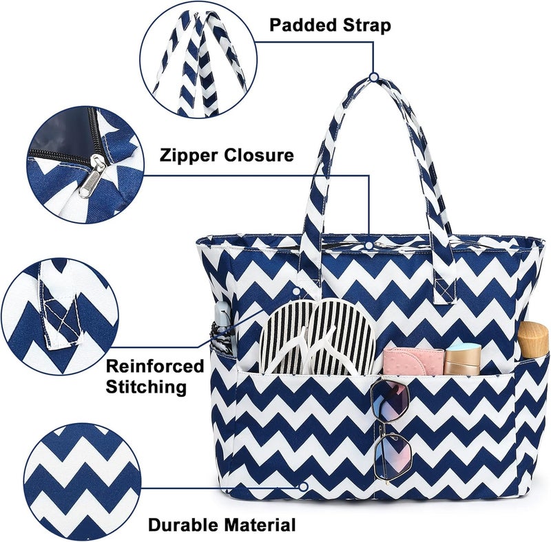 BLUBOON Waterproof Beach Tote Pool Bags for Women Ladies Extra Large Carry On Bag With Wet Compartment for Weekender Travel - Image 5