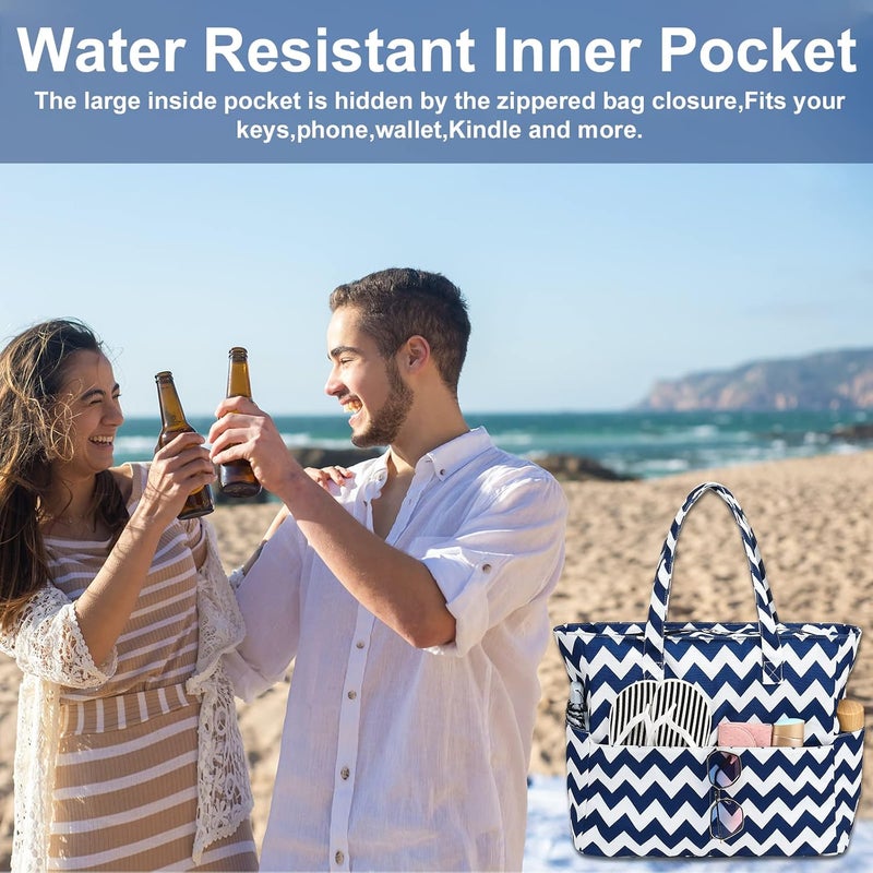BLUBOON Waterproof Beach Tote Pool Bags for Women Ladies Extra Large Carry On Bag With Wet Compartment for Weekender Travel - Image 4