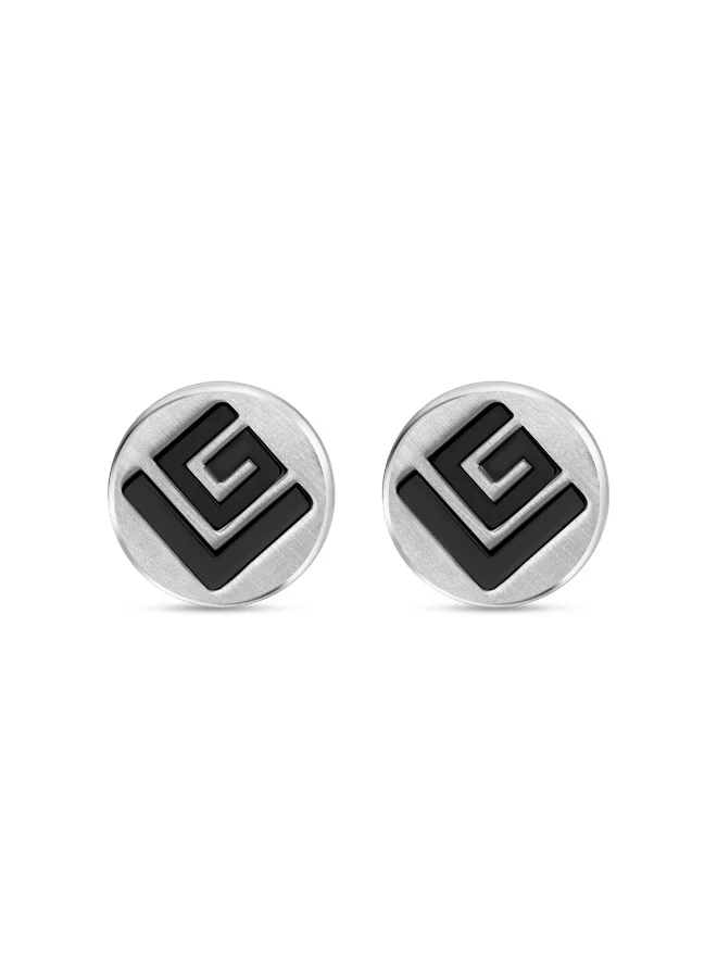 غاي لاروش Thibault Silver & Balck Cufflink for Men