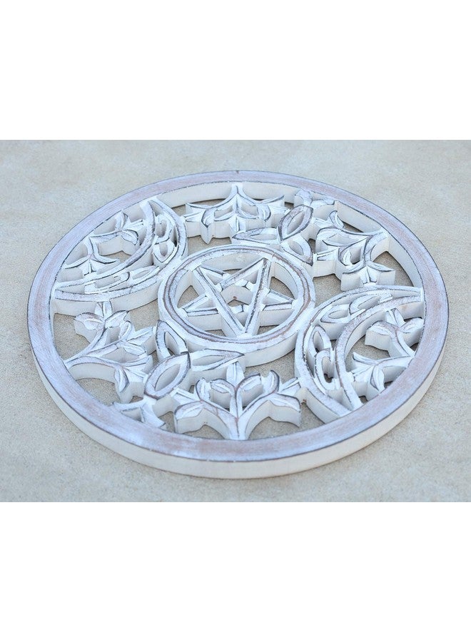 DharmaObjects Handcrafted Triple Moon Pagan And Wiccan Wall Décor Hanging Art (White) - Image 3