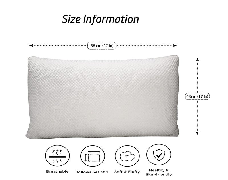 PAPAYA PAPAYA Bed Pillows for Sleeping Standard Size 2 Pack Knitted Fabric Pillow Set of 2 for Side Back and Stomach Sleepers Soft Microfiber Filling Luxury Soft - Image 2