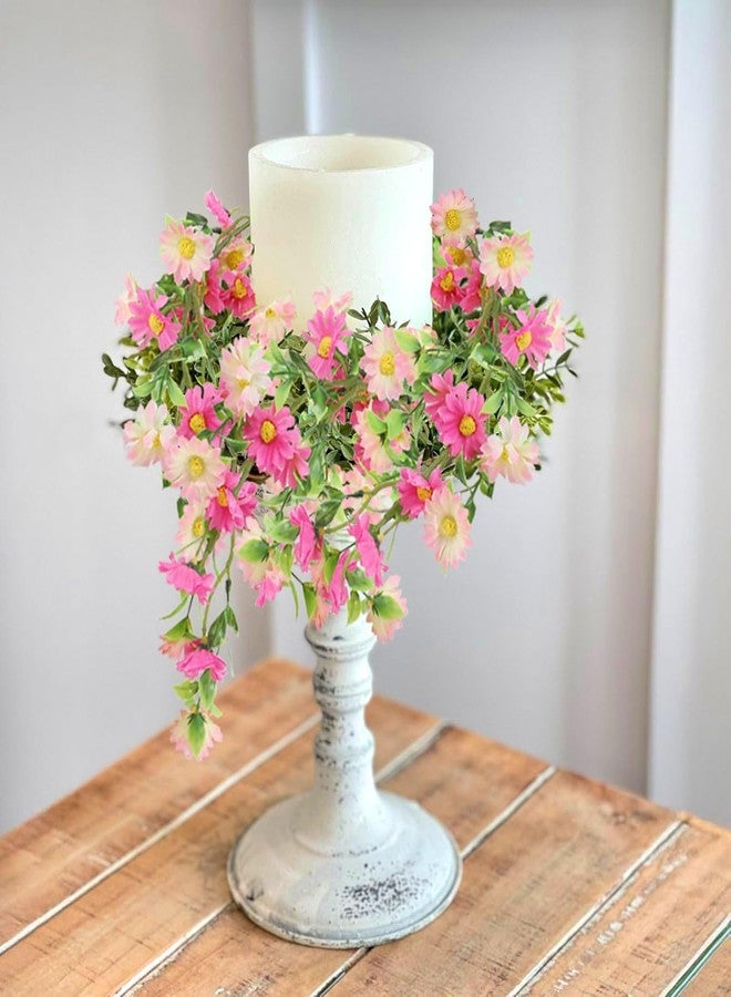 HO2NLE 2 Pack Silk Flower Garland Artificial Sunflower Garland Fake Hanging Vines with Daisy Flowers for Wall Home Party Wedding Indoor Outdoor Spring Decor - Image 5