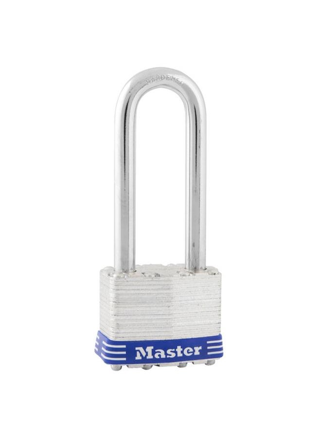 Master Lock Laminated Steel Pin Tumbler Long Shackle Padlock Silver 1DLJ  - Image 2