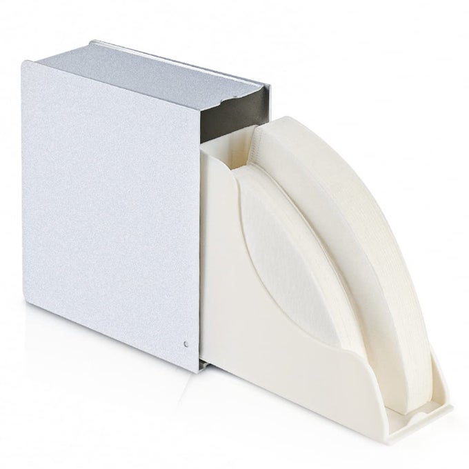 CONE COFFEE FILTER HOLDER STORAGE FROSTED SILVER POUR OVER COFFEE PAPER FILTER HOLDERS CONTAINER DISPENSER FOR COUNTER FOR ORGANIZE 4321 CONE V60 COFFEE FILTERS