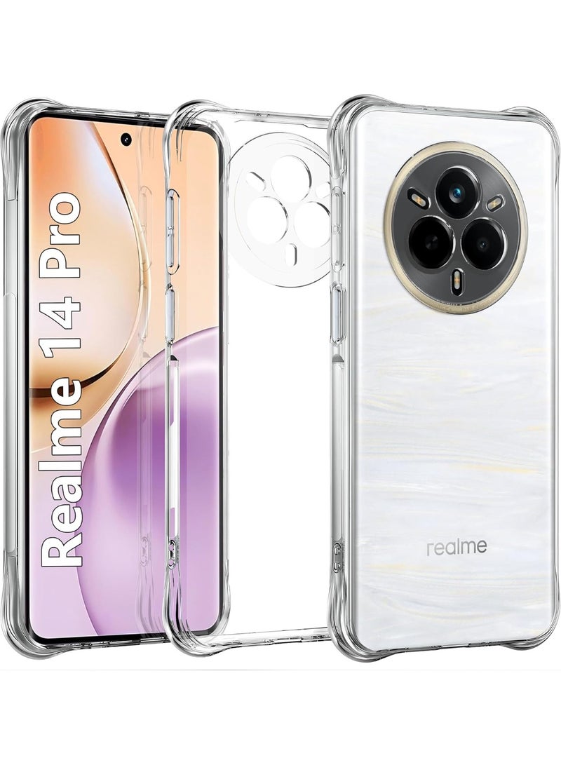 SanHu for realme 14 Pro 5G 2-In-1 Thin Soft Case Cover, Anti Drop Protection, Anti Fingerprint, Durable, Easy To Clean And Install, Frosted Protective Case+Transparent Four Corner Anti Drop Protective Case - Image 4