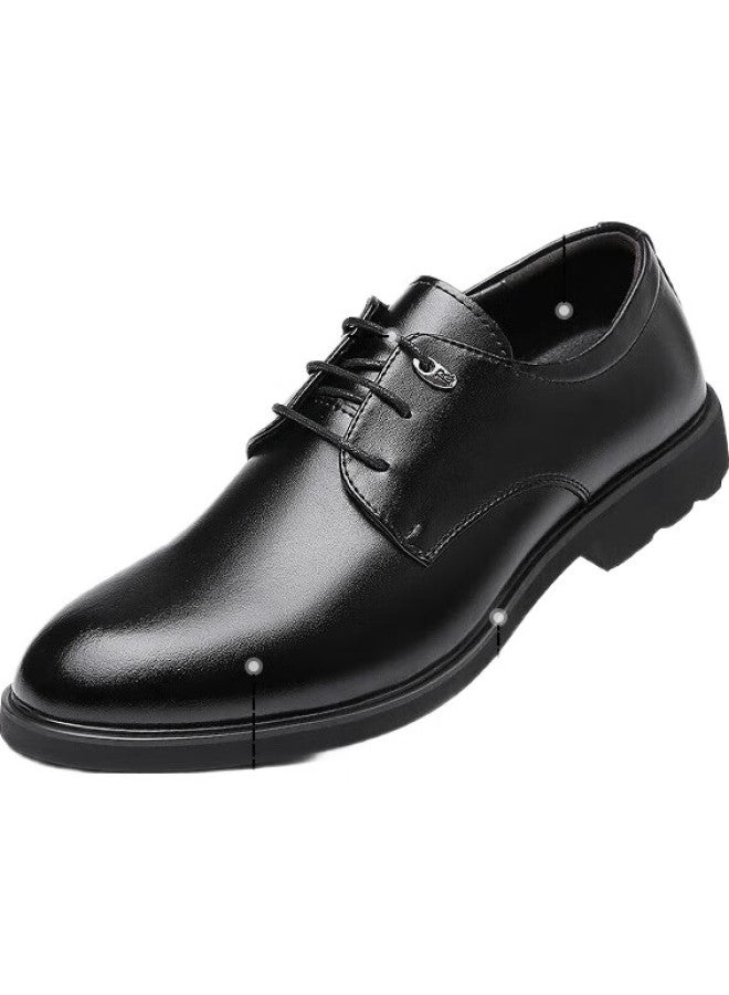 Egchi Men'S Leather Shoes, Business Breathable Hollow Casual Formal Perforated Men'S Shoes, 1618-2, Black, Size 41 - Image 3