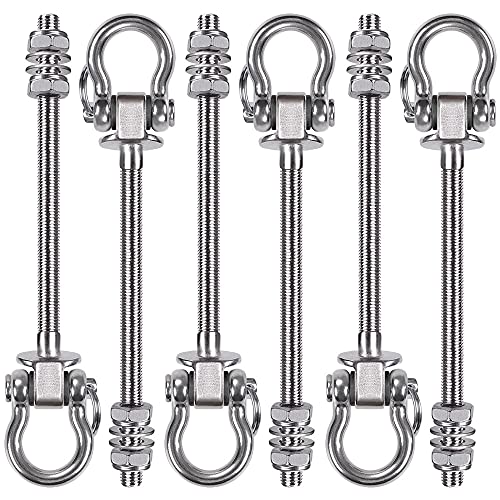 BeneLabel 6Pcs Wood Beam  IBeam Hanger Permanent Antirust Stainless Steel Heavy Duty Swing Hooks Yoga Hammock Chair Sandbag Swing Sets Hardware 180 Swing 7 x M25 - Image 1