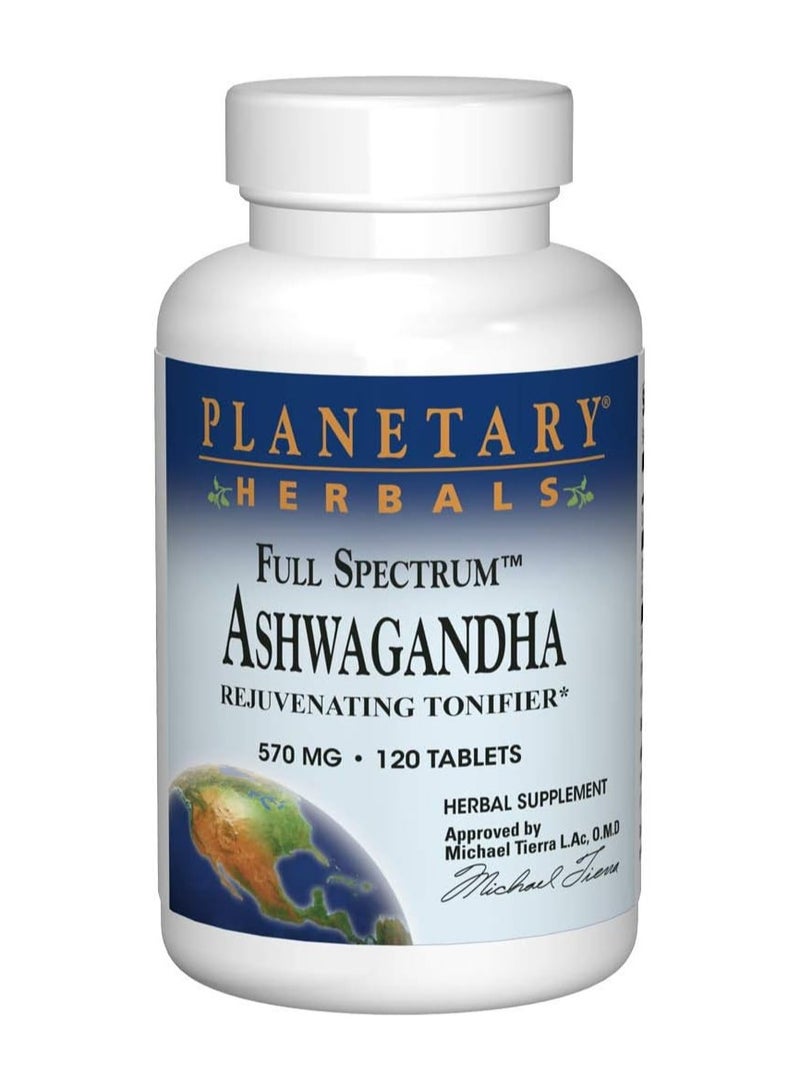 Planetary Herbals, Full Spectrum Ashwagandha, 570 mg, 120 Tablets
