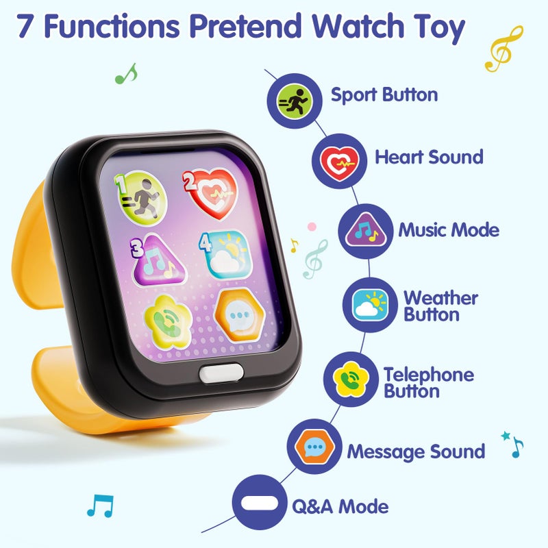 HOLA Toys for 1 Year Old Boys & Girls, 7 Functions Baby Musical Toy Watch, Learning & Travel Baby Toys 6-12-18 Months, Birthday Gift for Boys & Girls Christmas Stocking Stuffers - Image 3