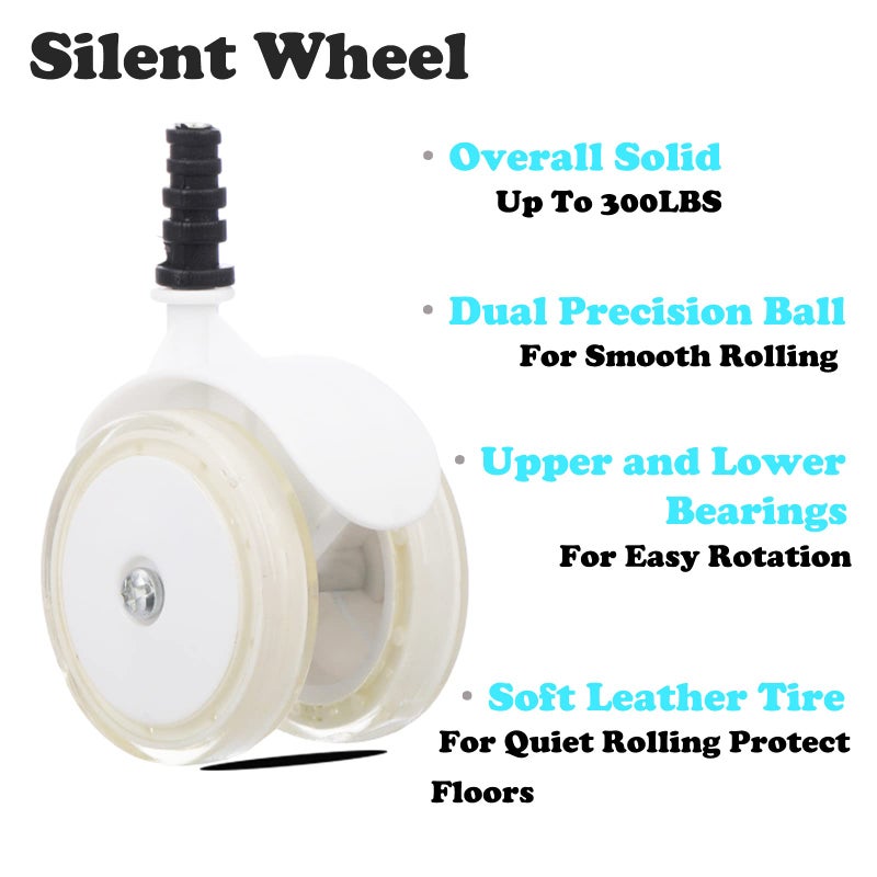 WYI Baby Walker Wheels Replacement Parts, 2'' Plastic Rubber Wheels Casters, Removable, Safe for All Floors,Set of 4 (Green) - Image 5