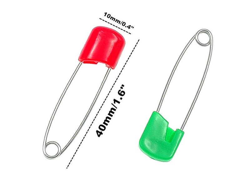 Kinteshun Baby Safety Pins Kid Secure Clips Diaper Bib Nappy Pin With Safe Lock(50Pcs 1.6 Inches 7 Assorted Candy Colors) - Image 2