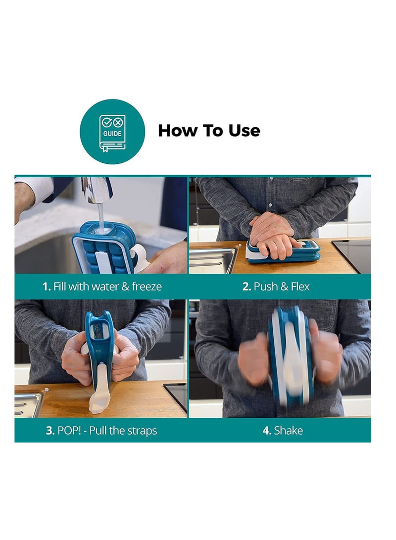 SYOSI Ice Cube Mould, SYOSI Ice Breaker Pop, Silicone Sanitary Ice Tray with Lid, Easy Carrying, Ice Cube Making (18 Cubes) - Image 4