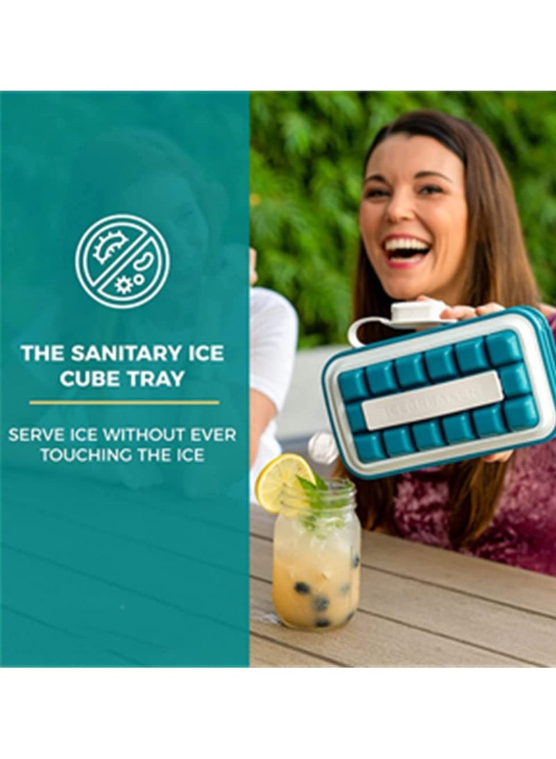 SYOSI Ice Cube Mould, SYOSI Ice Breaker Pop, Silicone Sanitary Ice Tray with Lid, Easy Carrying, Ice Cube Making (18 Cubes) - Image 2