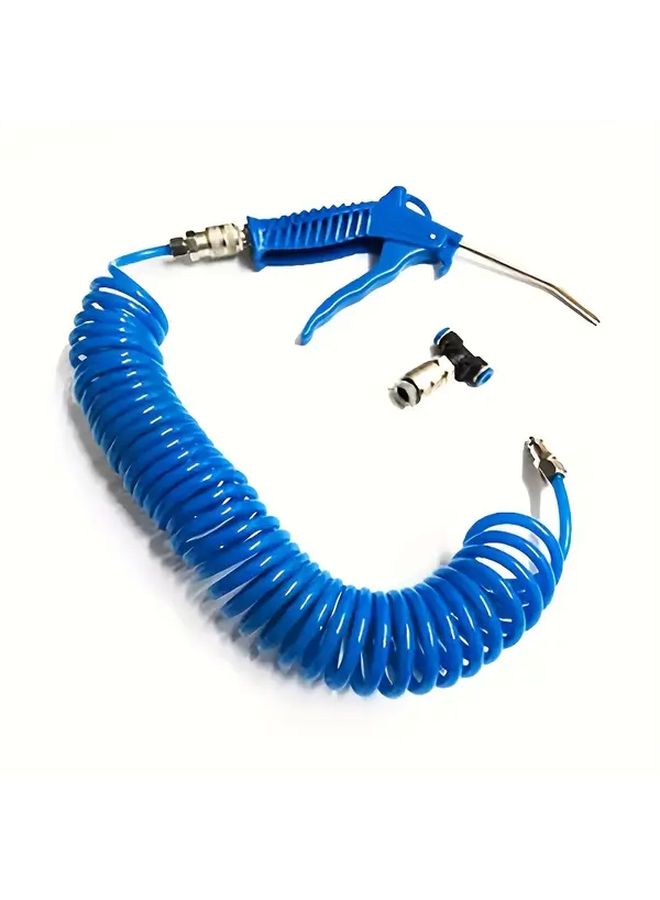 Blue Extendable Air Duster Hose 5m For Trucks Machinery Precision Nozzle Battery Free - Image 5