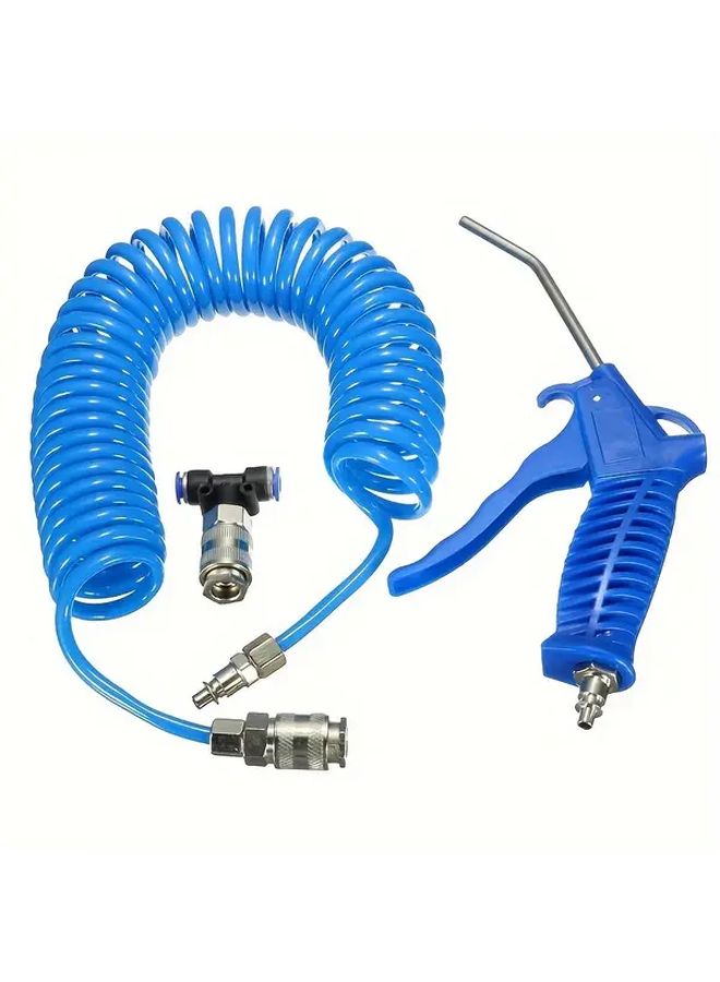 Blue Extendable Air Duster Hose 5m For Trucks Machinery Precision Nozzle Battery Free - Image 3