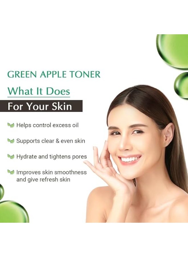Vedicline Green Apple Facial Toner With Green Apple Extract | Skin Refreshing Formula For Clear & Even Look | Daily Use | 200 ml - Image 3