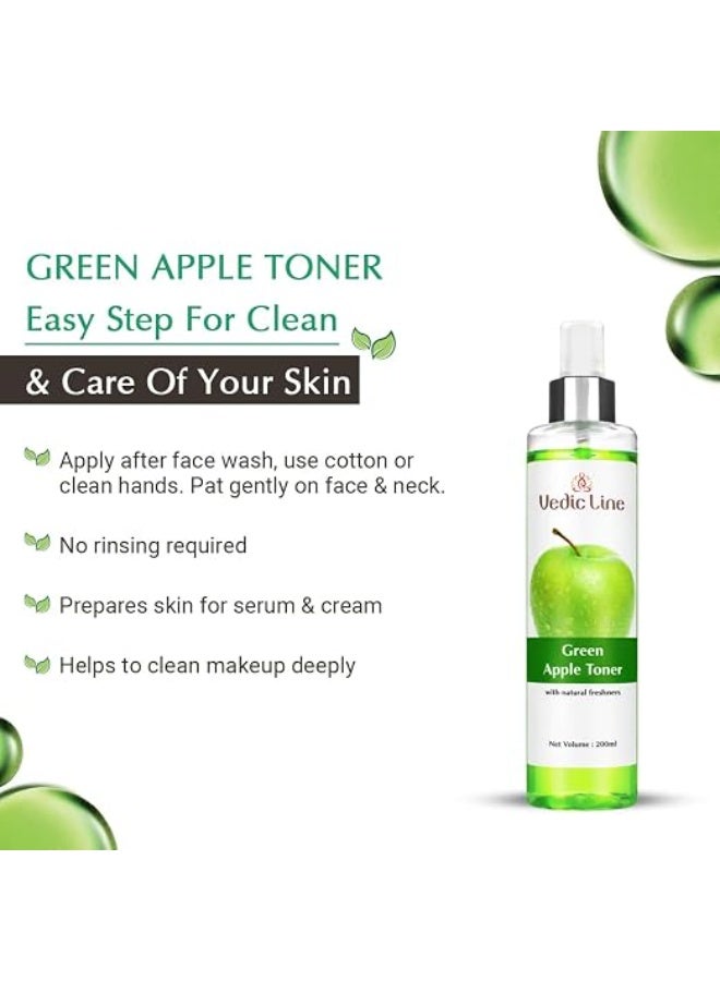Vedicline Green Apple Facial Toner With Green Apple Extract | Skin Refreshing Formula For Clear & Even Look | Daily Use | 200 ml - Image 5