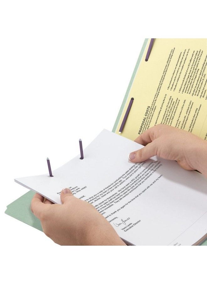 Smead - End Tab Pressboard Fastener File Folder With Safeshield Fasteners 2 Fasteners 2" Expansion Legal Size Gray Green 25 Per Box (37715) - Image 1