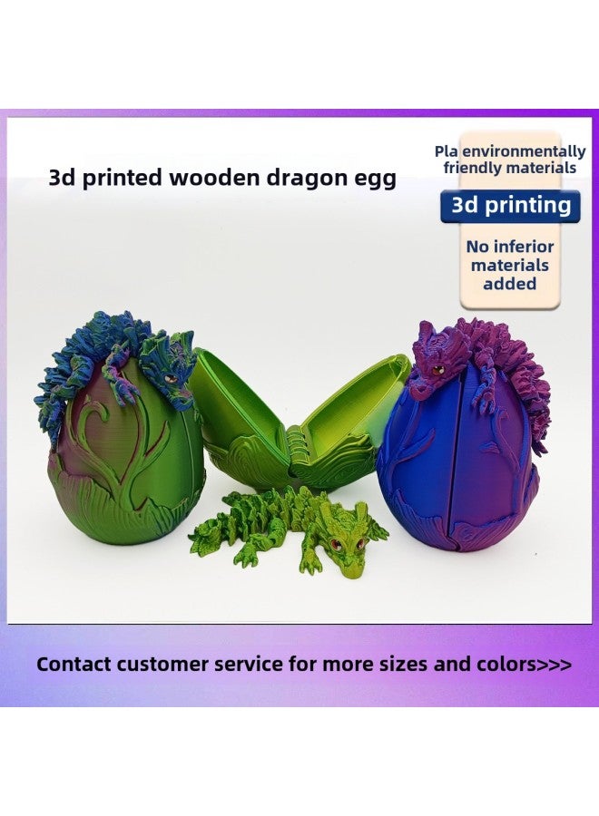 3D Printing Wood Dragon Egg Explosions Multicolor Sample Band Simulation Eyeball Laser Gradient Model Hand-made Toy Ornaments-Color:Laser Red  - Image 2