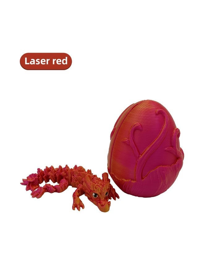 3D Printing Wood Dragon Egg Explosions Multicolor Sample Band Simulation Eyeball Laser Gradient Model Hand-made Toy Ornaments-Color:Laser Red  - Image 1