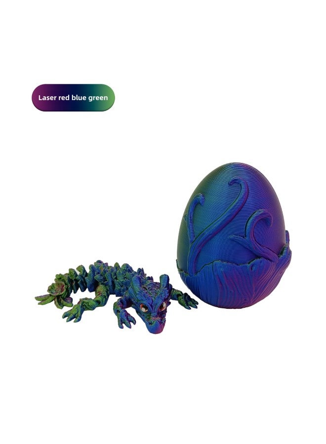 3D Printing Wood Dragon Egg Explosions Multicolor Sample Band Simulation Eyeball Laser Gradient Model Hand-made Toy Ornaments-Color:Laser Red  - Image 5