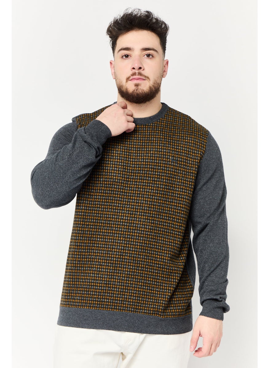 Harmont & Blaine Men Round Neck Long Sleeve Brand Logo Sweater, Multicolor  - Image 1