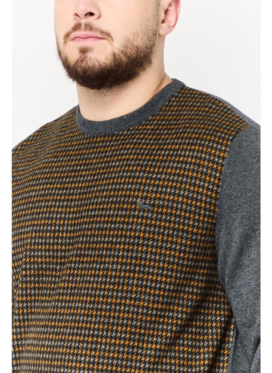 Harmont & Blaine Men Round Neck Long Sleeve Brand Logo Sweater, Multicolor  - Image 3