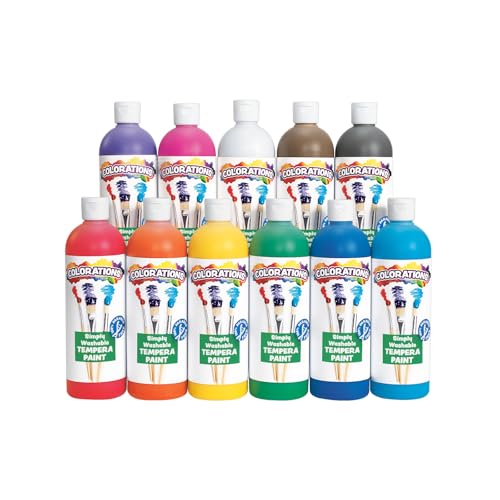 Colorations SWT16 Simply Washable Tempera Paints 16 fl oz Set of 11 Colors Non Toxic Vibrant Bold Kids Paint Craft Hobby Arts Crafts Fun Art Supplies - Image 1