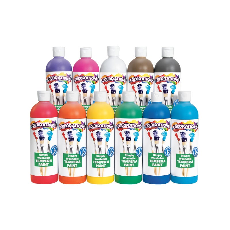 Colorations SWT16 Simply Washable Tempera Paints 16 fl oz Set of 11 Colors Non Toxic Vibrant Bold Kids Paint Craft Hobby Arts Crafts Fun Art Supplies - Image 2